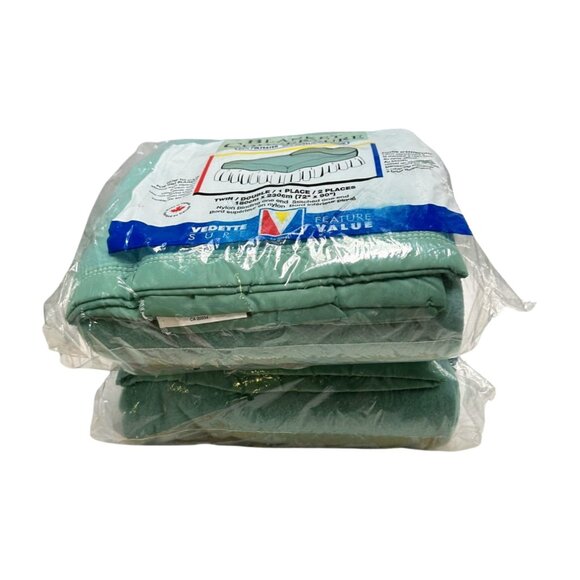 MCM Blankets Sea Green 72 x 90  Lot 2 New Sealed Canada Vintage 1970s Acrylic - Picture 6 of 10